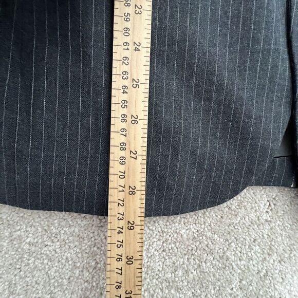 Men's Wool‎ Charcoal Gray Pinstriped Suit Jacket Kenneth Downs - Picture 7 of 10